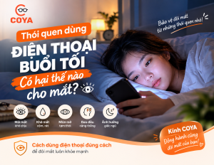 Nằm nghiêng dùng điện thoại buổi tối có hại mắt không?